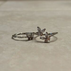 Silver Butterfly Rings